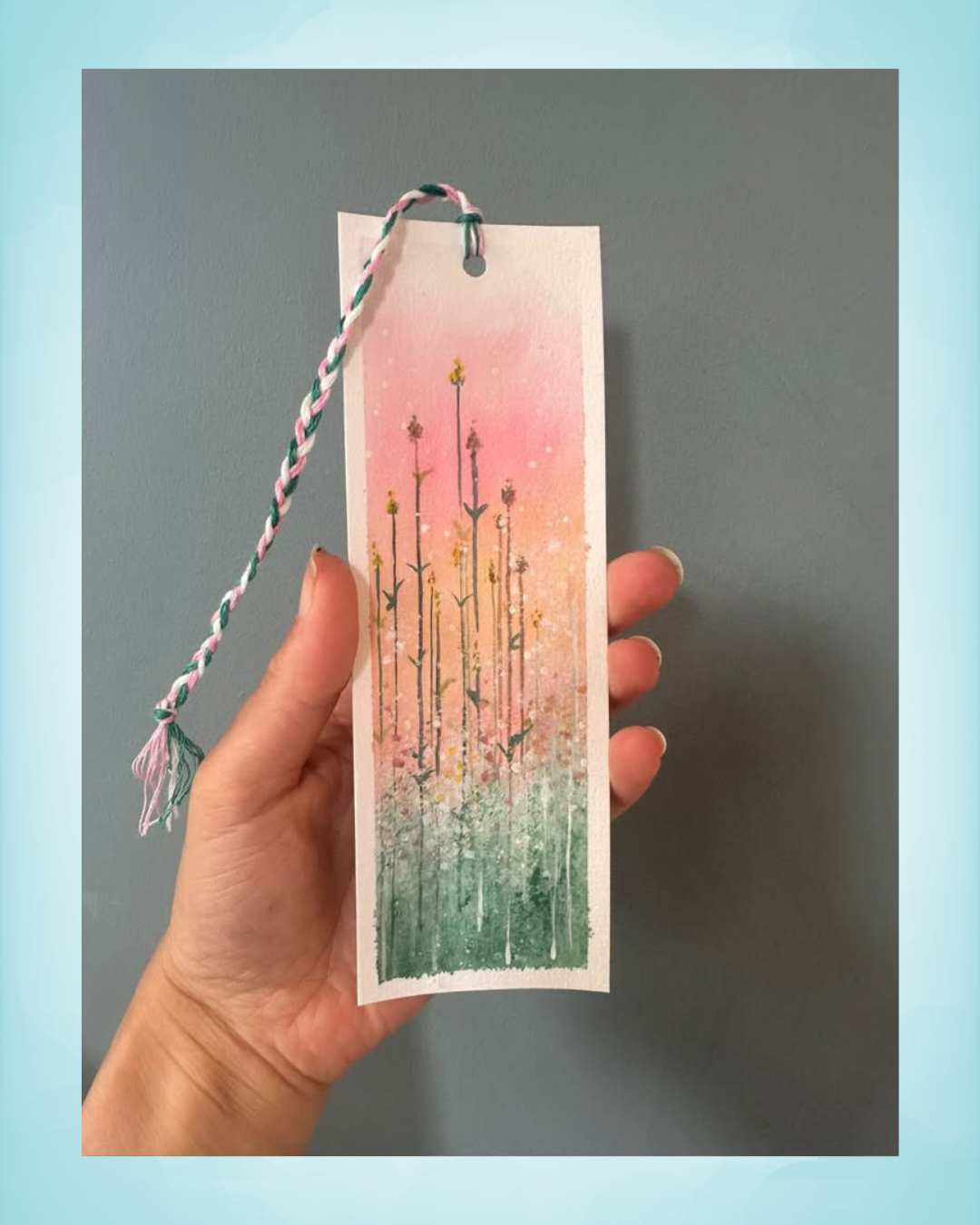 🌸 Handmålat kit – bok + bokmärke i liten upplaga