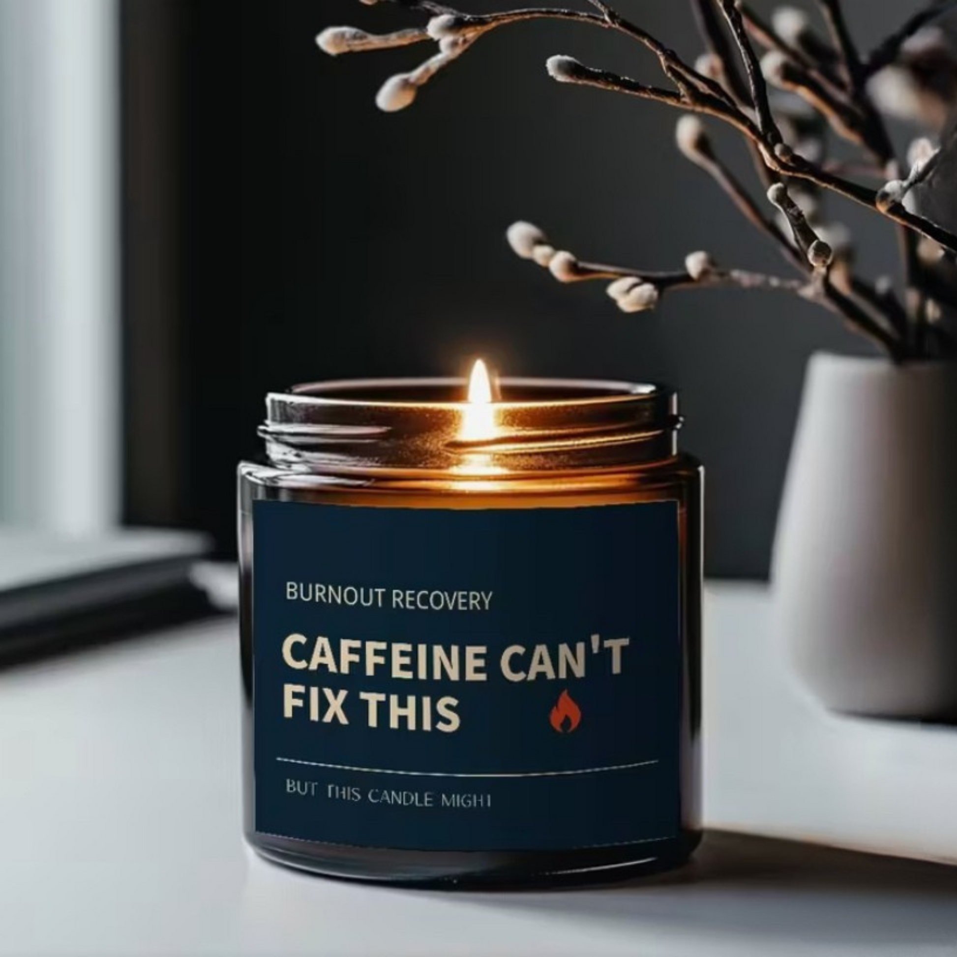 CAFFEINE CAN’T FIX THIS. But this candle might.
