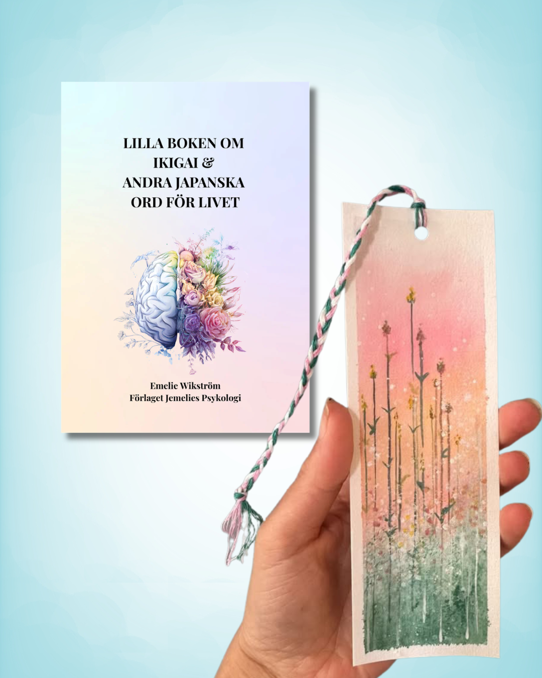 🌸 Handmålat kit – bok + bokmärke i liten upplaga
