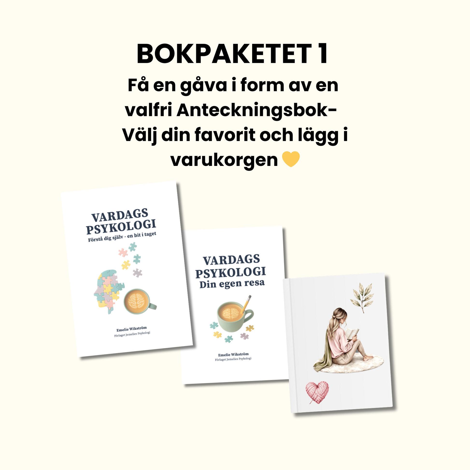 Bokpaketet 1 – Vardagspsykologi + Övningsbok + Anteckningsbok (bonusgåva!)