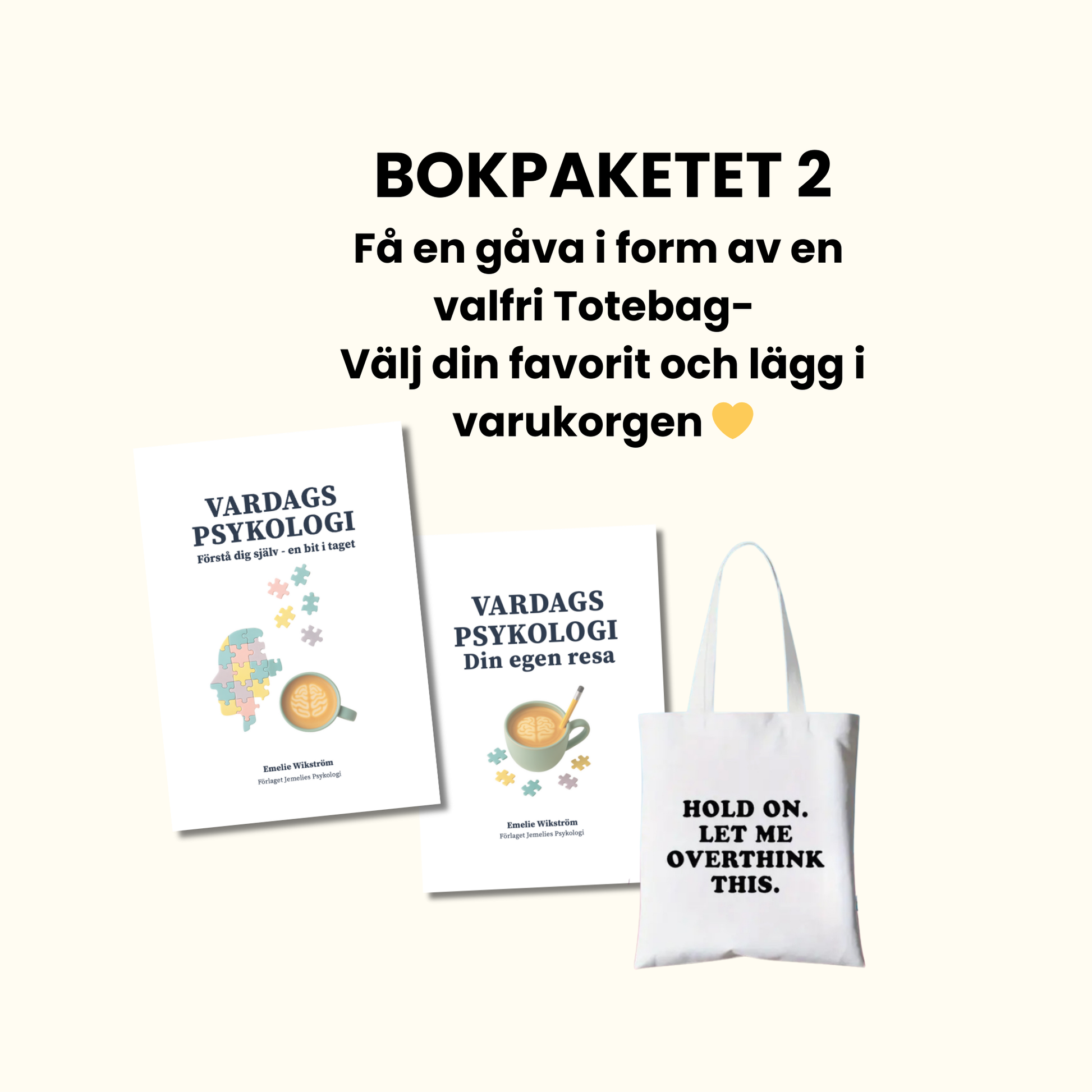 Bokpaket 2 – Vardagspsykologi + Övningsbok + Tote bag (bonusgåva)