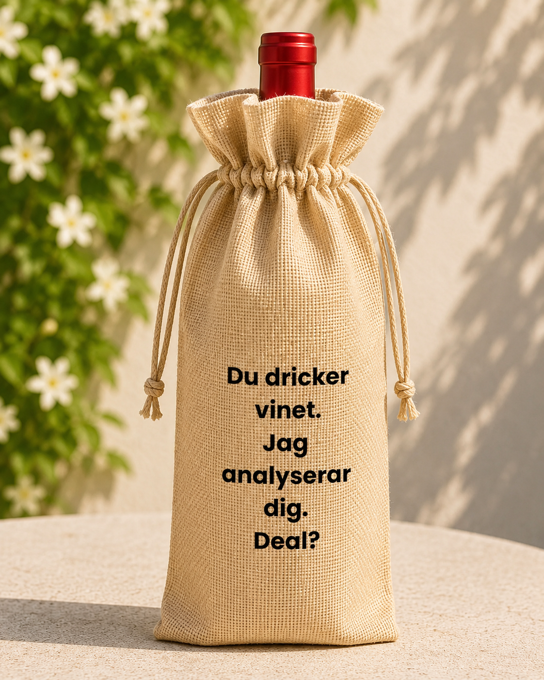 Du dricker vinet. Jag analyserar dig. Deal?