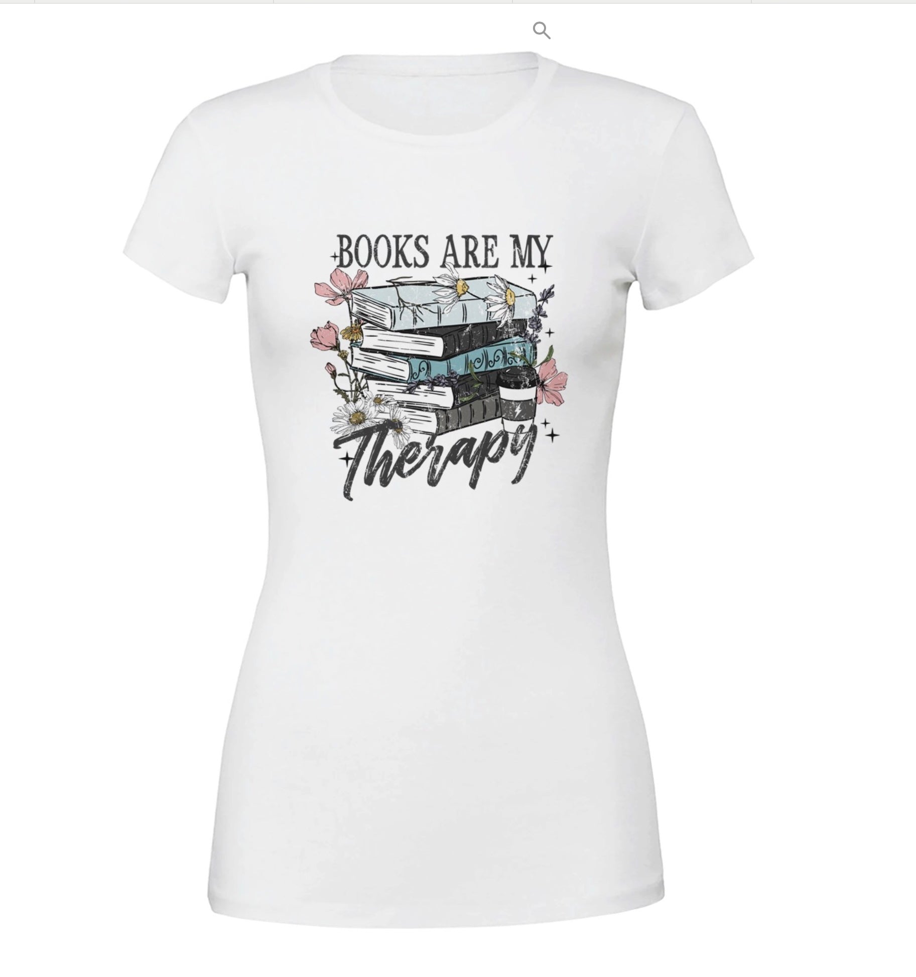 Topp med tryck "Books are my therapy"