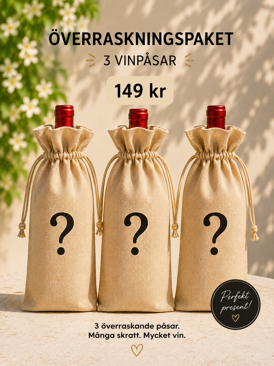 🍷 3-pack vinpåsar – en psykologisk överraskning 💛