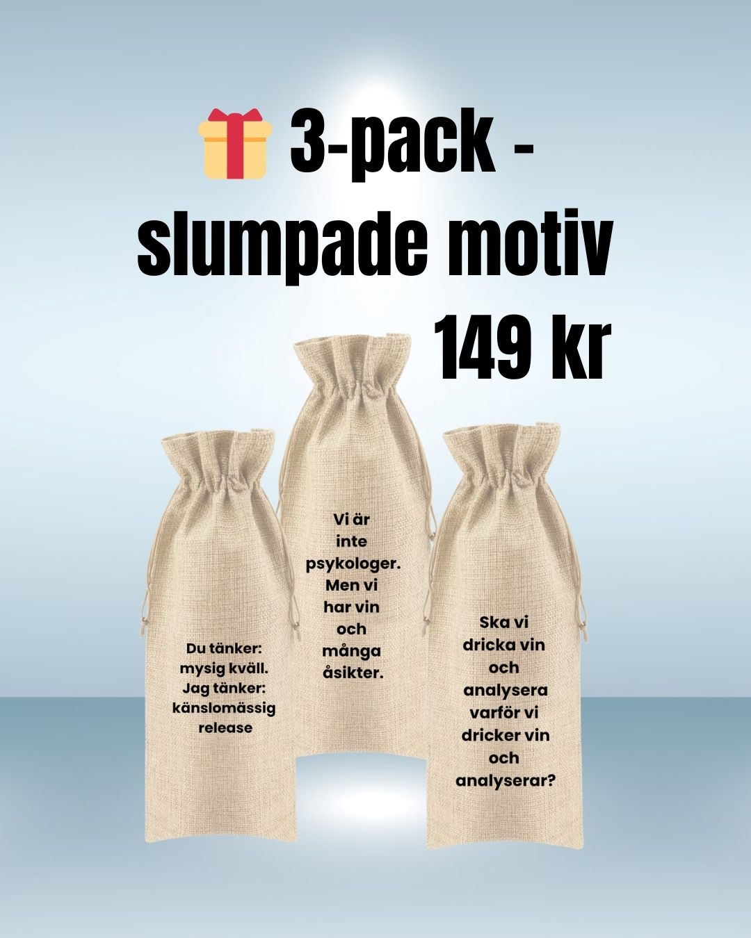 3-pack slumpartade motiv